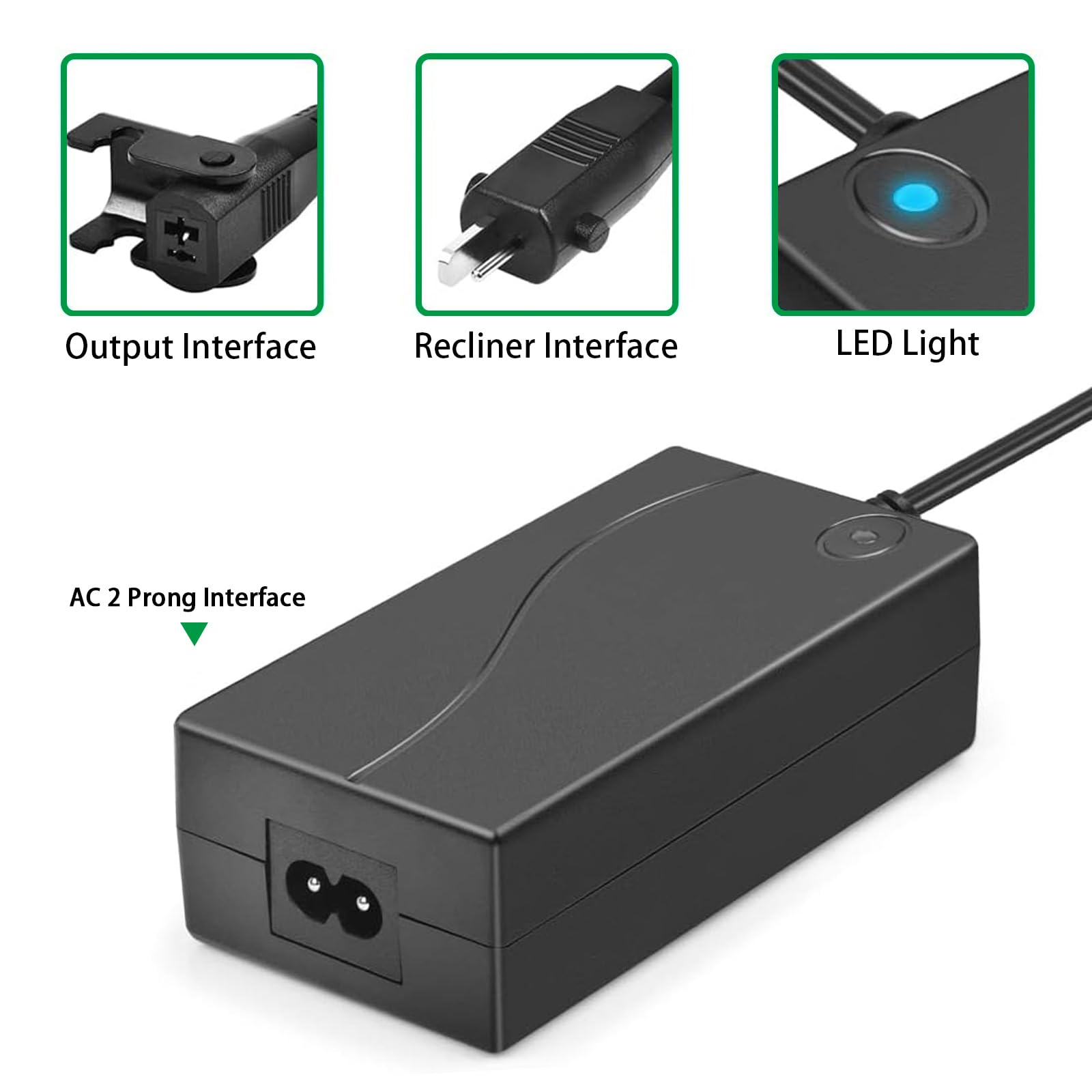 Gonine Power Inclinable Alientation, 29V 2A Adaptateur Transforateur Découpage Chargeur pour