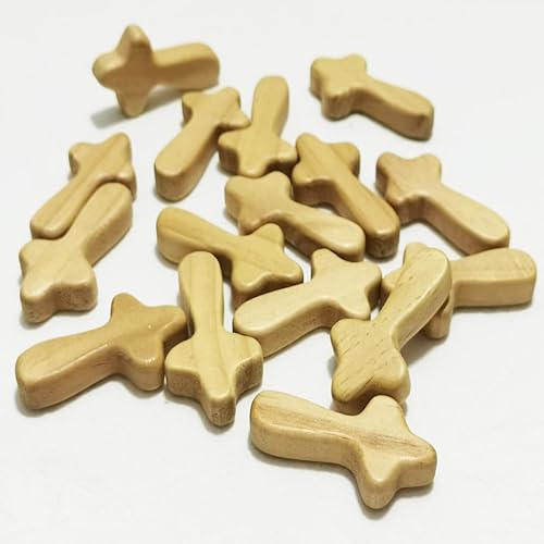 Miniatura 4 de EAEDMY 8 cruces pequeñas de mano, cruz portátil de madera de pino, cruz de oración de Jesús para ocasión religiosa o comunión, 2.44 pulgadas (8