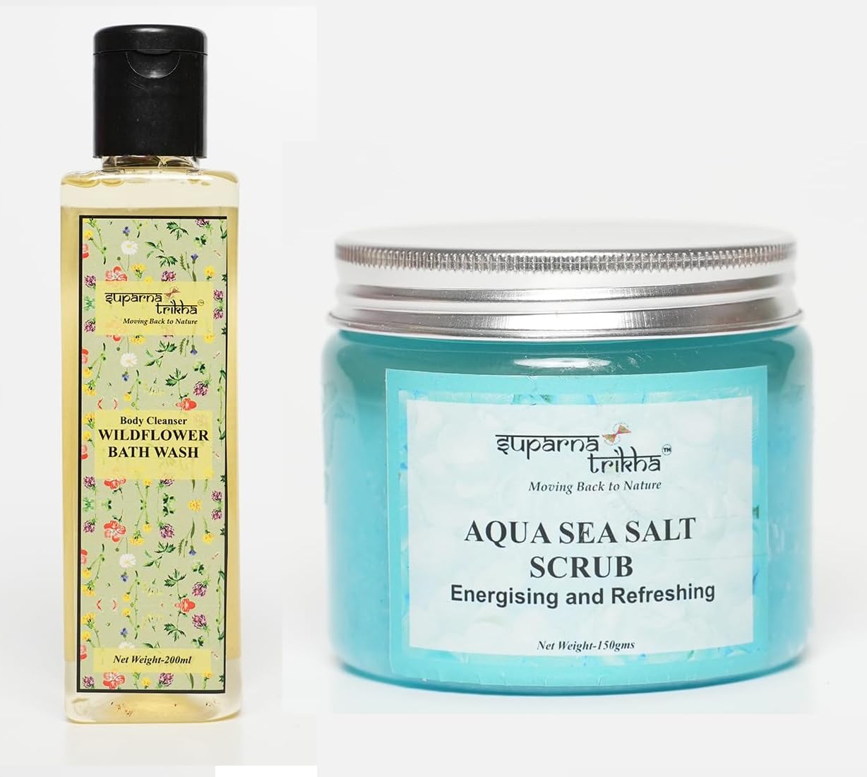 Wildflower Bath Wash 200ml & Aqua Sea Salt Body Scrub 300g Combo | Daily Body Care Kit | Gentle Cleansing, Exfoliation & Hydration for Soft, Smooth Skin-image-18