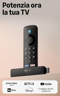 Amazon Fire TV Stick HD (ultimo modello), TV gratuita e in diretta, telecomando vocale Alexa, alimentazione tramite TV, configurazione semplice, trova serie TV più velocemente con Alexa+