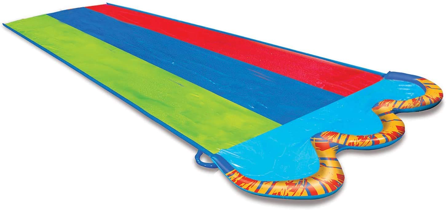 BANZAI Toboggan à eau triple Racer, longueur : 4,9 m, largeur : 208,3 cm, jouet gonflable pour jardin
