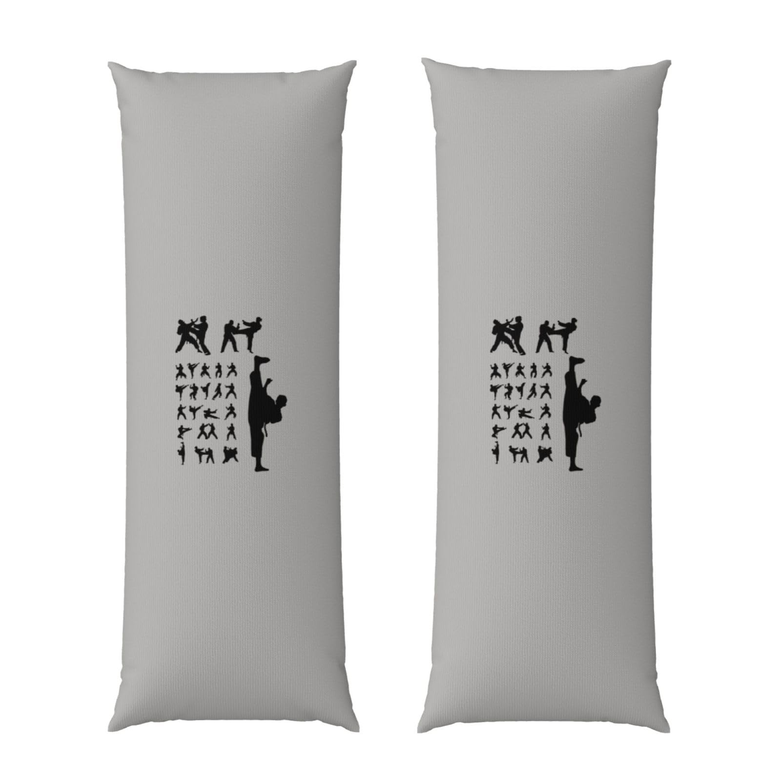 Taie d'oreiller Silhouettes d'arts martiaux grand format respirant