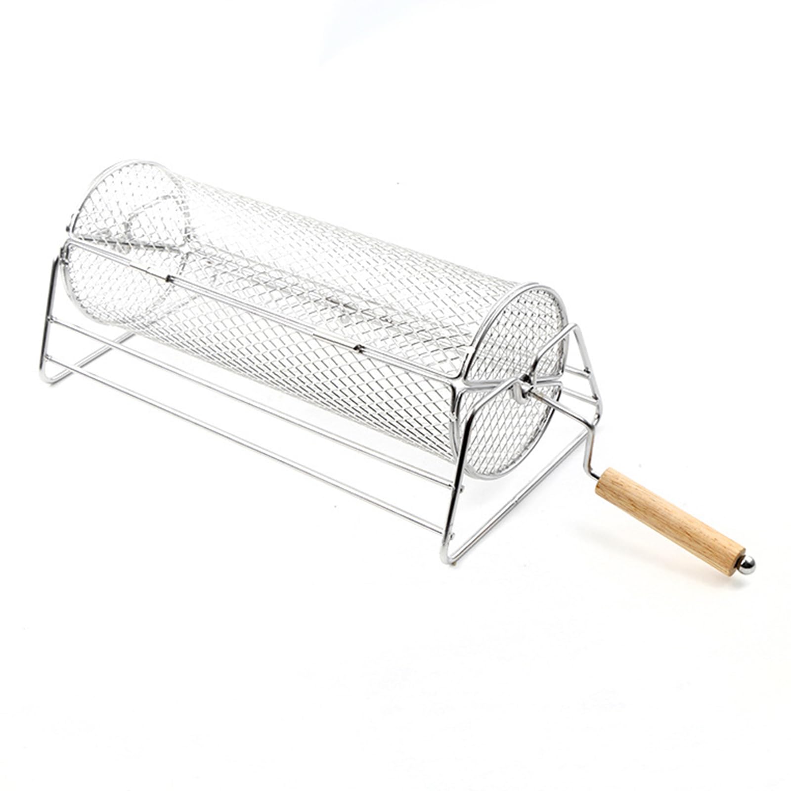 HZBB Professional BBQ Basket Barbecue Grills Cage with Ergonomic Wood Handle Ensuring Even Heat Distribution for Grilling Use Even Heating Barbecue