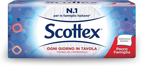 Scottex Tovaglioli Monovelo, Formato Famiglia, Con Carta Certificata FSC, Confezione da 200 Tovaglioli