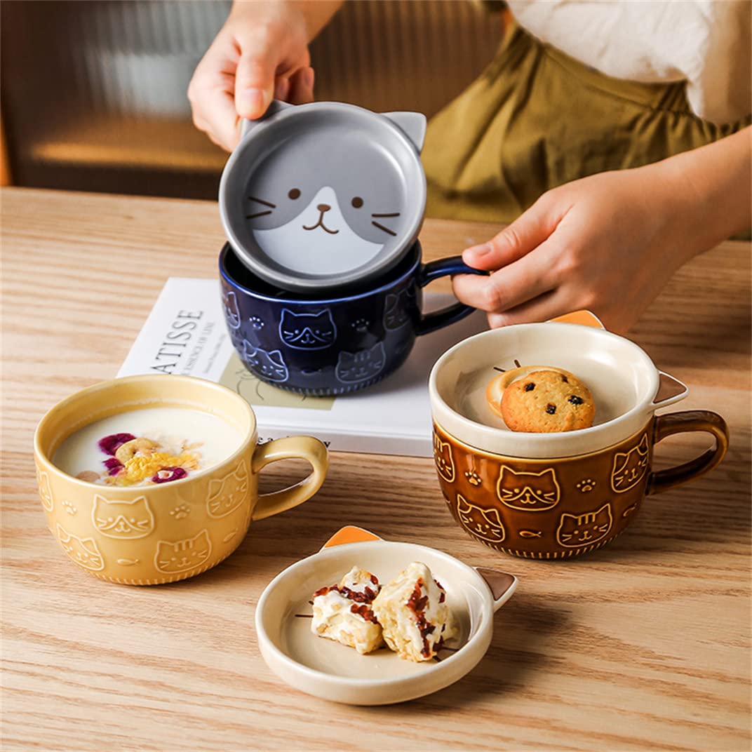 Amazon.co.jp: スープカップ 朝食 牛乳コップ かわいい ネコの形 耐熱