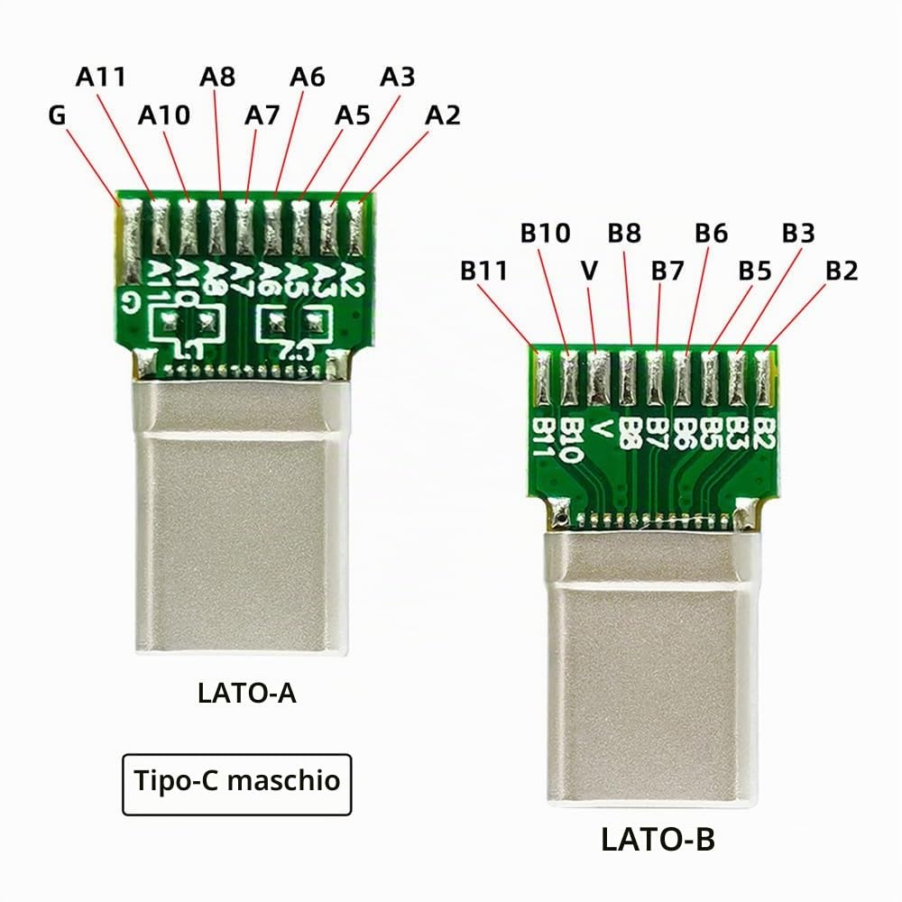 xiwai 2 Pz/lotto USB-C OEM FAI DA TE USB 3.1 Tipo-C Connettore A Saldare Maschio e Femmina con PCB