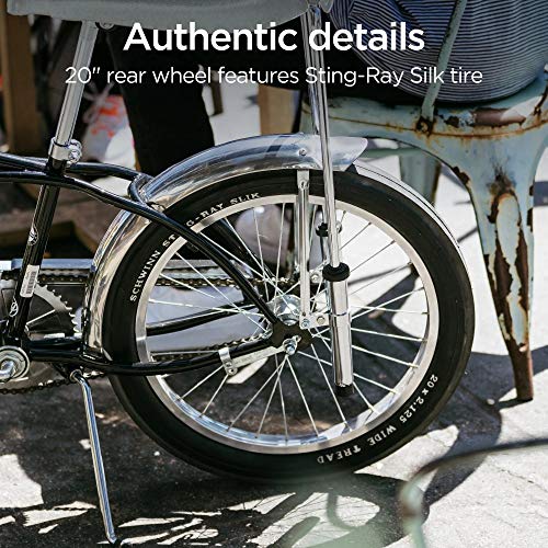 Schwinn Classic Old School Krate Bike, Ape Handlebar and Bucket Saddle, 20-Inch Wheels, Coal