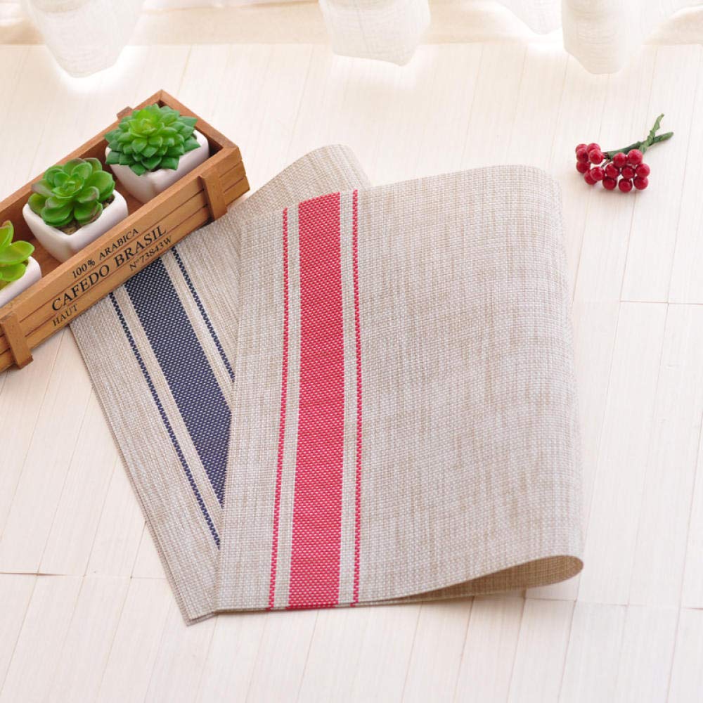 okrągła podkładka, Mata izolacyjna na stół dla dzieci, mata z tworzywa sztucznego PCV-Grove Grey(Imitation Hemp (Red))