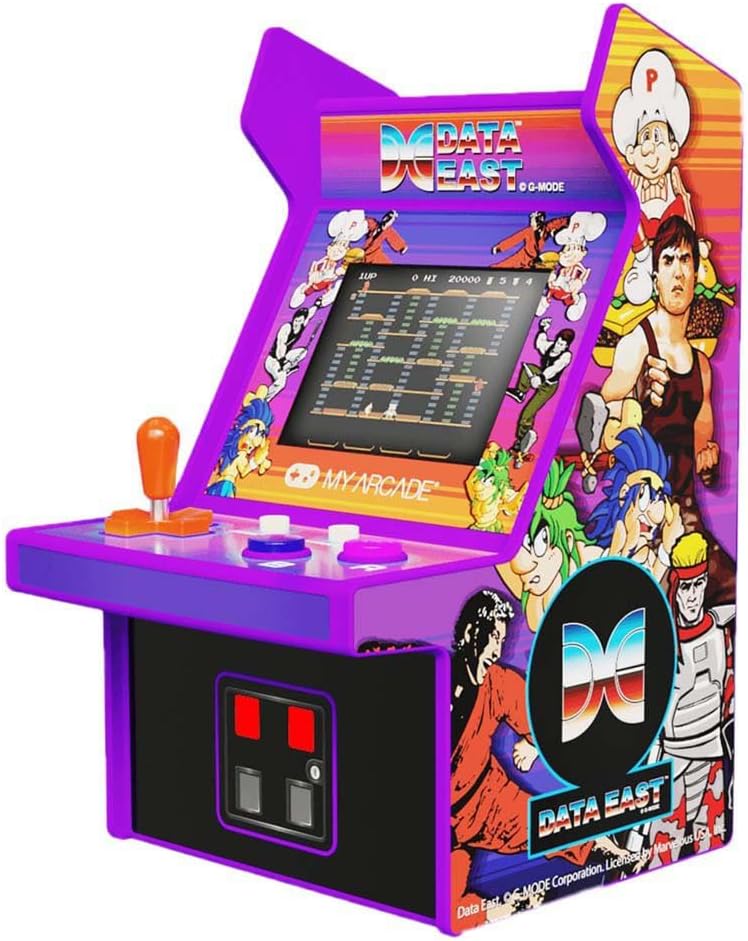 My Arcade Data East Hits Mini Arcade Machine - Micro Player Table Top Arcade Machine, Portable Handheld Game, Retro Gaming Console, Mini Retro Games Machines for Kids & Adults