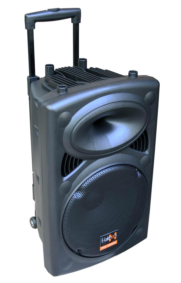E-Lektron Bluetooth Karaoke Partybox mit 2 Funkmikrofonen – Mobile Lautsprecher EL30-M Komplettset mit Akku, USB, SD & Radio