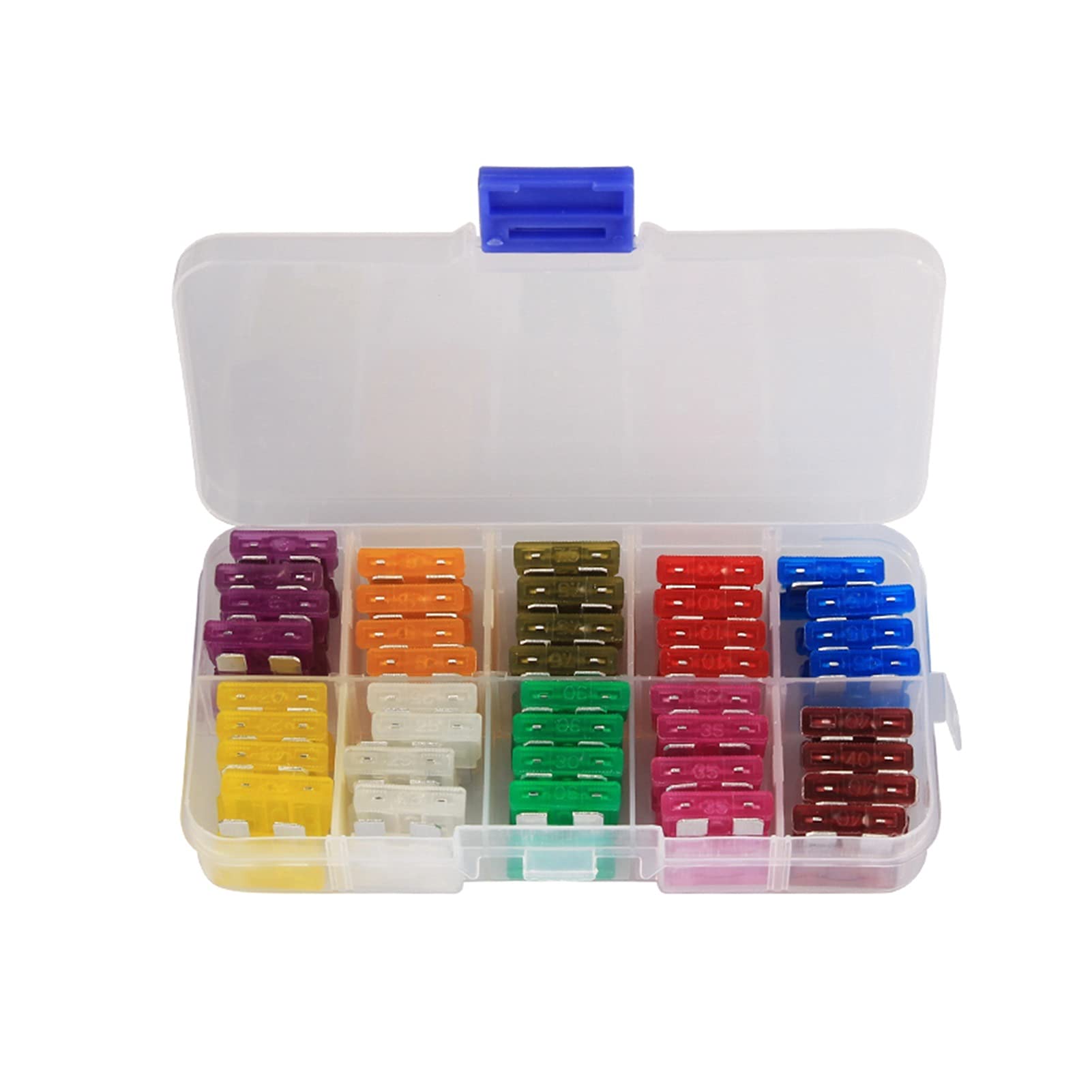 Cablaggio di protezione Fusibile 80pcs 1. 2V 3A 5A 7.5A 10A 15A 20A 25A 30A 35A 40A Assortimento di fusibili for auto a lama standard Fusibile a lama for auto Fusibile for moto for barche for auto