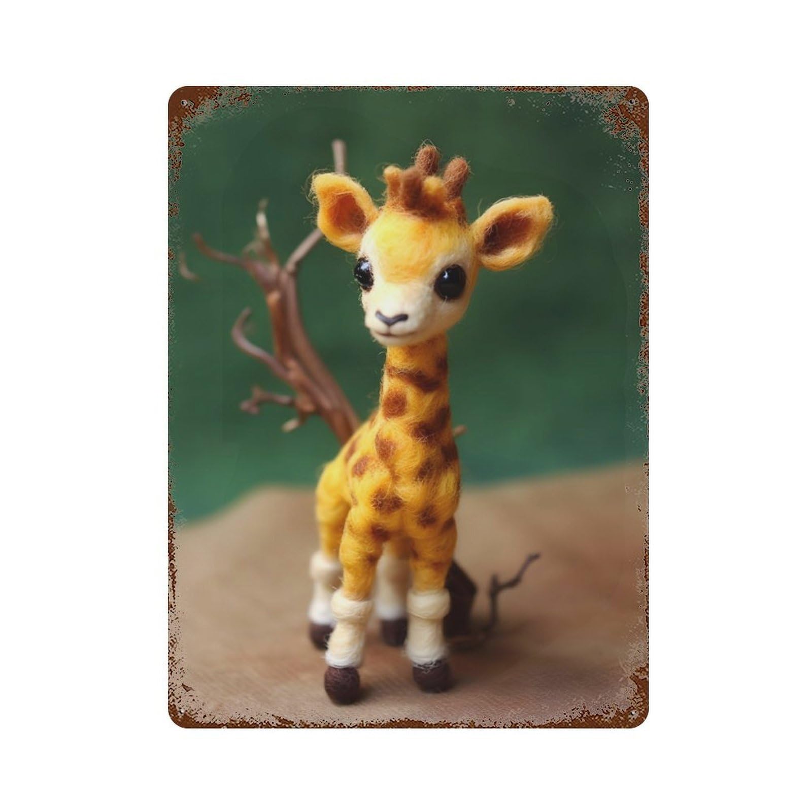 Cute African Baby Giraffe Vintage Rust Metal Sign 15.7"x11.8", for Pub, Kitchen And Man Cave Decor, Rustic Home Decor