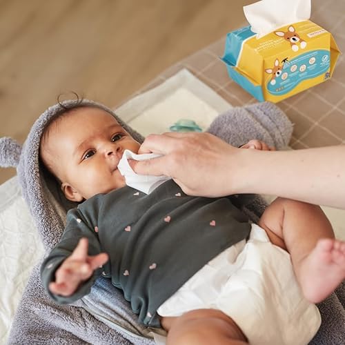 Miniatura 8 de BabbleRoo Toallitas secas para bebé  Toallitas de algodón 100% a base de plantas, hipoalergénicas, sin fragancia, sin químicos, suaves para pieles