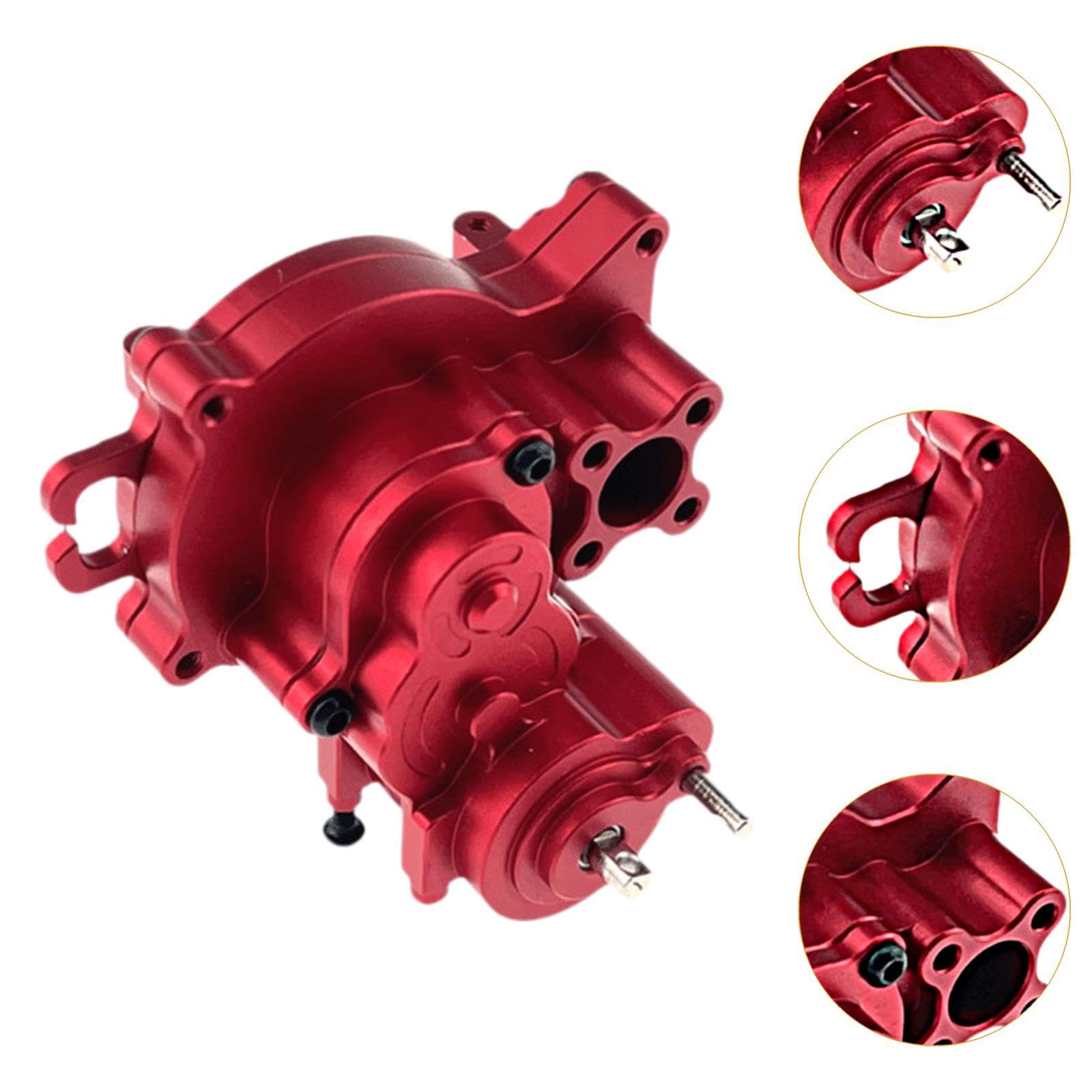 Alloggiamento del Cambio RC in 1:18, Pezzi di Ricambio in Alluminio, Accessorio Professionale per Conversioni Fai da Te, Rosso