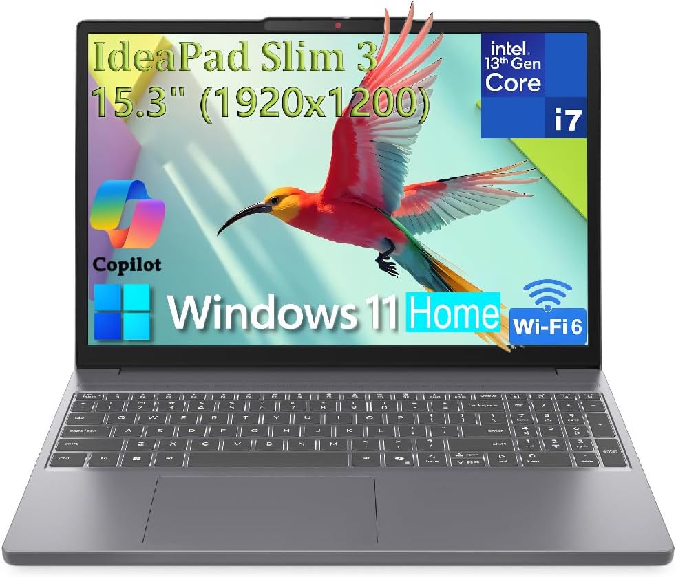 Lenovo 15" Laptop Computer for Home Business, Intel 10-Core i7-13620H, 24GB DDR5 RAM, 1TB PCIe SSD, WiFi 6, Bluetooth 5.2, FHD+ Copilot AI PC, Type-C, Luna Grey, Windows 11 Home