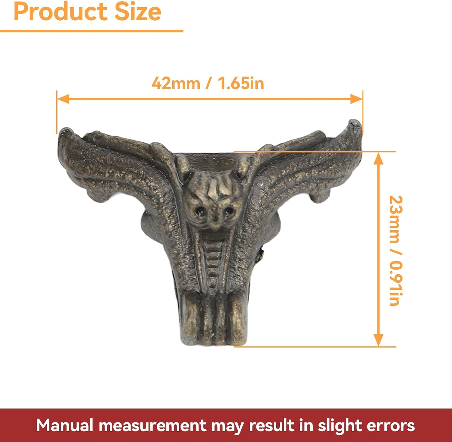 4PCS Antique Box Legs Feet, Vintage Owl Pattern Corner Protector for Wood Case, Zinc Alloy Jewelry Box Feet Furniture Decorative Box Legs Feet for Embossing Wooden Case Decor Cases, Cabinets image 2