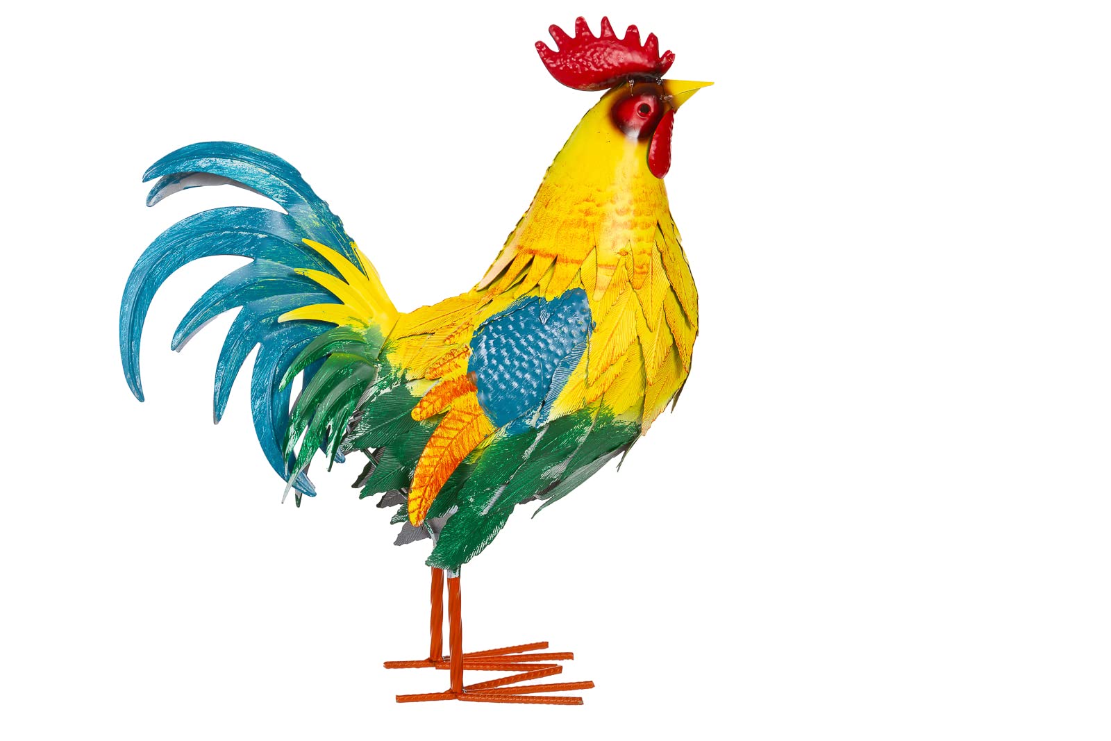 Schneemann Hühnerfiguren Metall - 2er Set Hahn & Henne Gartendeko