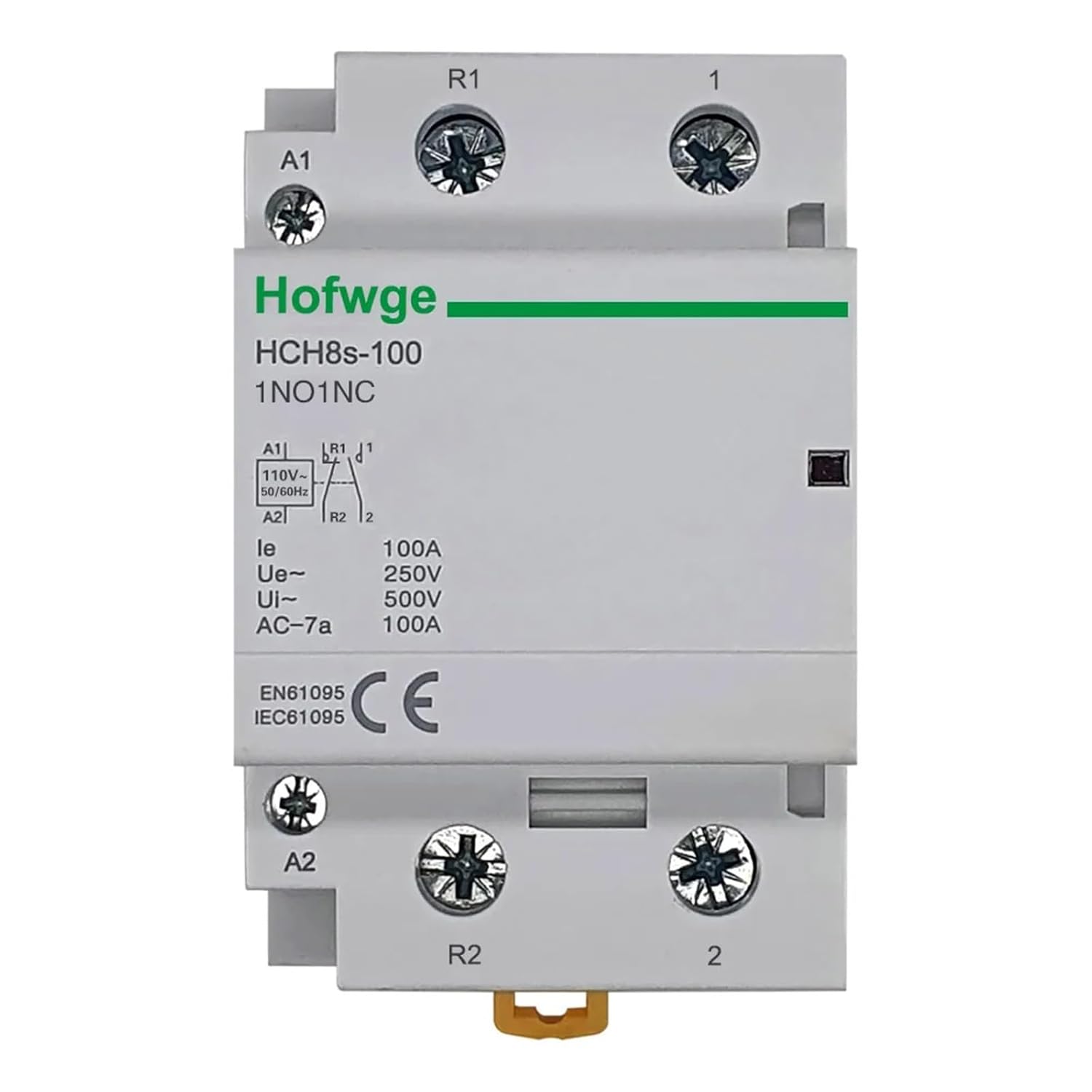 HCH8s-100 Modular Contactor 2P 100A 2NO or 4NO 220V Automatic Household Contactor Din Rail Type(100A 2NO AC230V)