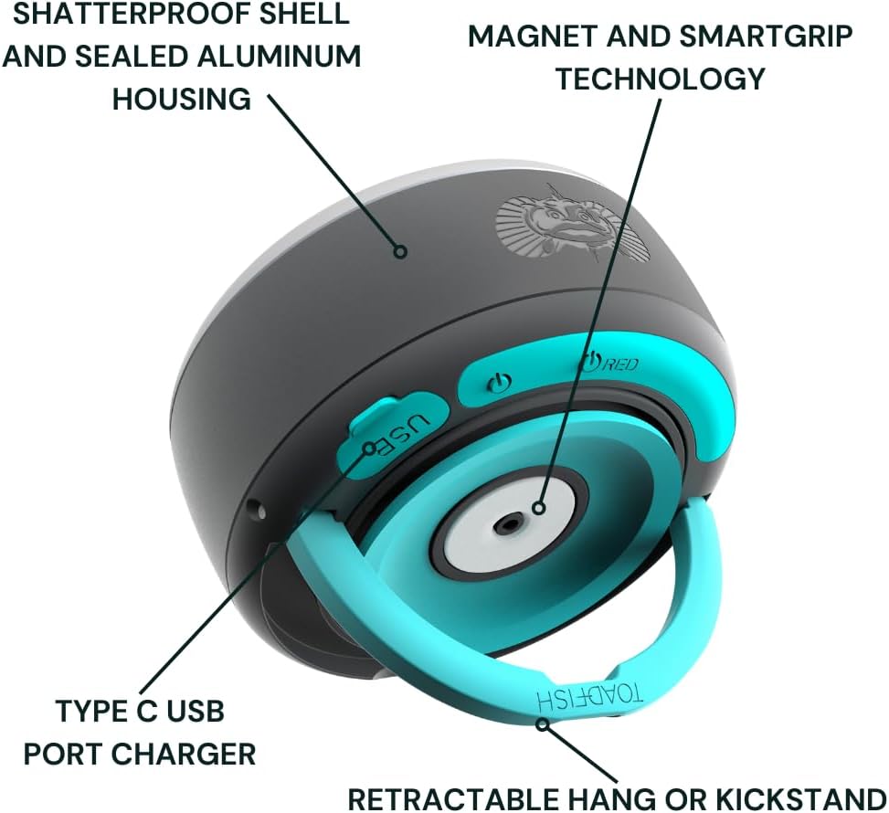 Toadfish LED - Magnetic Puck Light - Suction Cup - Red Light Mode