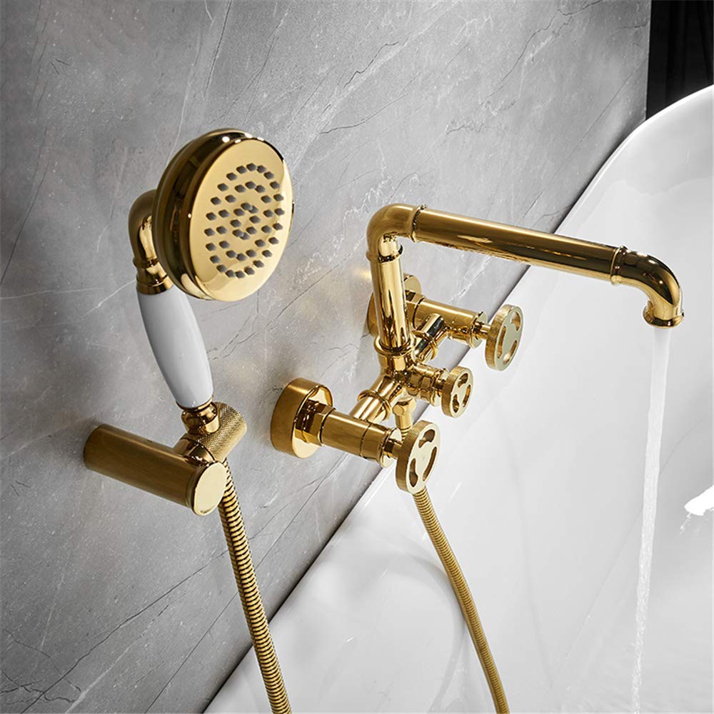 Robinets de baignoire anti-calcaire et ensemble de douche mural double commande robuste
