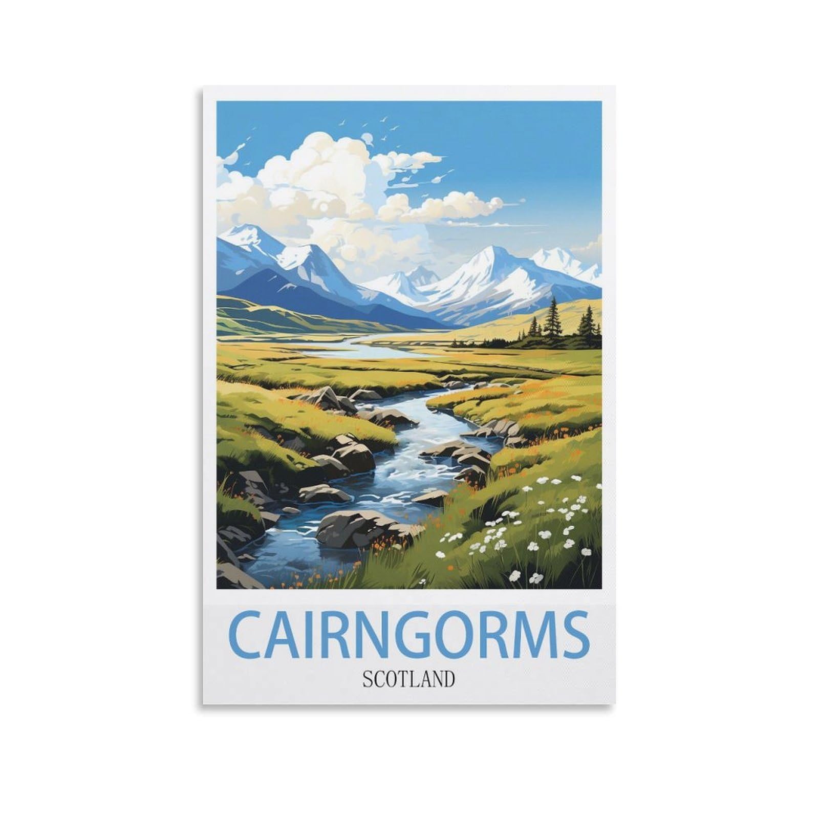 EZMLFA DIY Diamond Painting,Cairngorms Scotland 5D Landscape Diamond Painting Kits for Adult, Gem Art Crystal Art Kits for Adults, for Home Wall 30x40cm