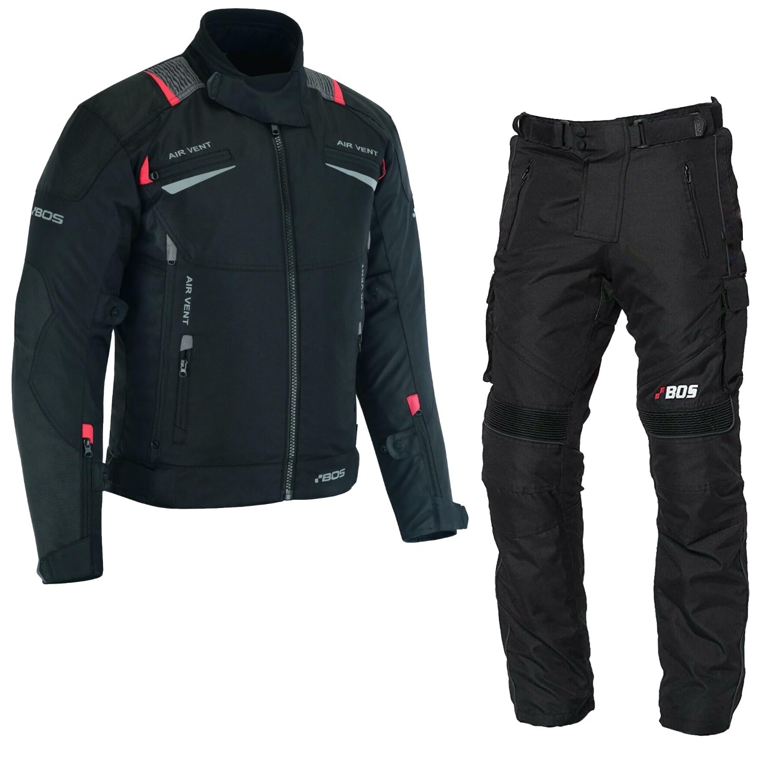 WMW WALI MOTO WEAR Motorradkombi Herren 2-Teiler – Robuste Textil Motorradjacke und Hose mit Schutz,Motorradkombi Textil 2-Teilig,Motorrad Textilkombi Herren,