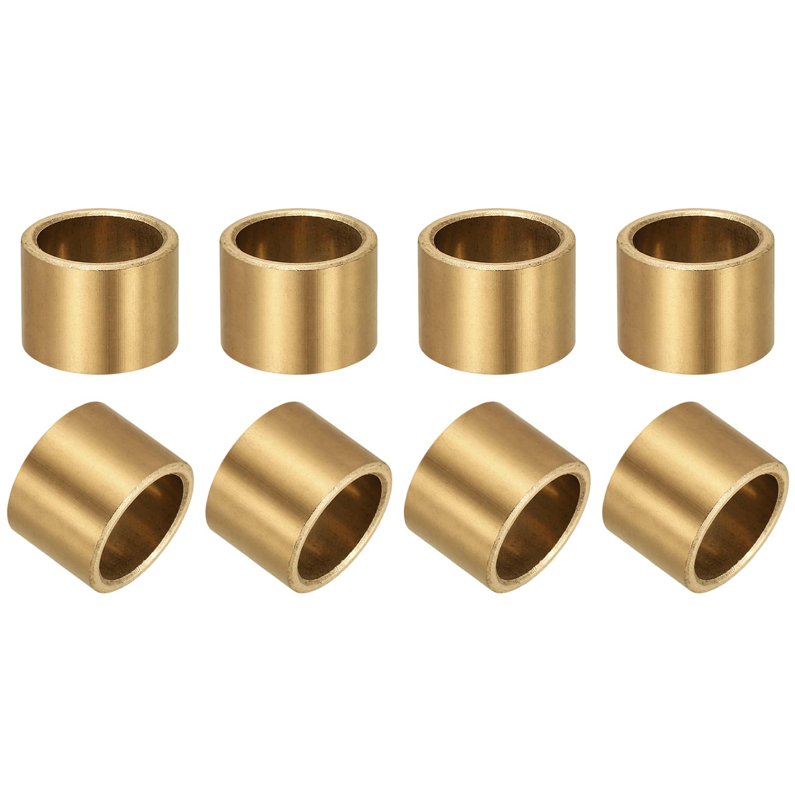 sourcing map Lot de 8 roulements à manchon, alésage de 16 mm x 20 mm de diamètre extérieur x 15 mm de longueur, bagues auto-lubrifiantes en bronze fritté