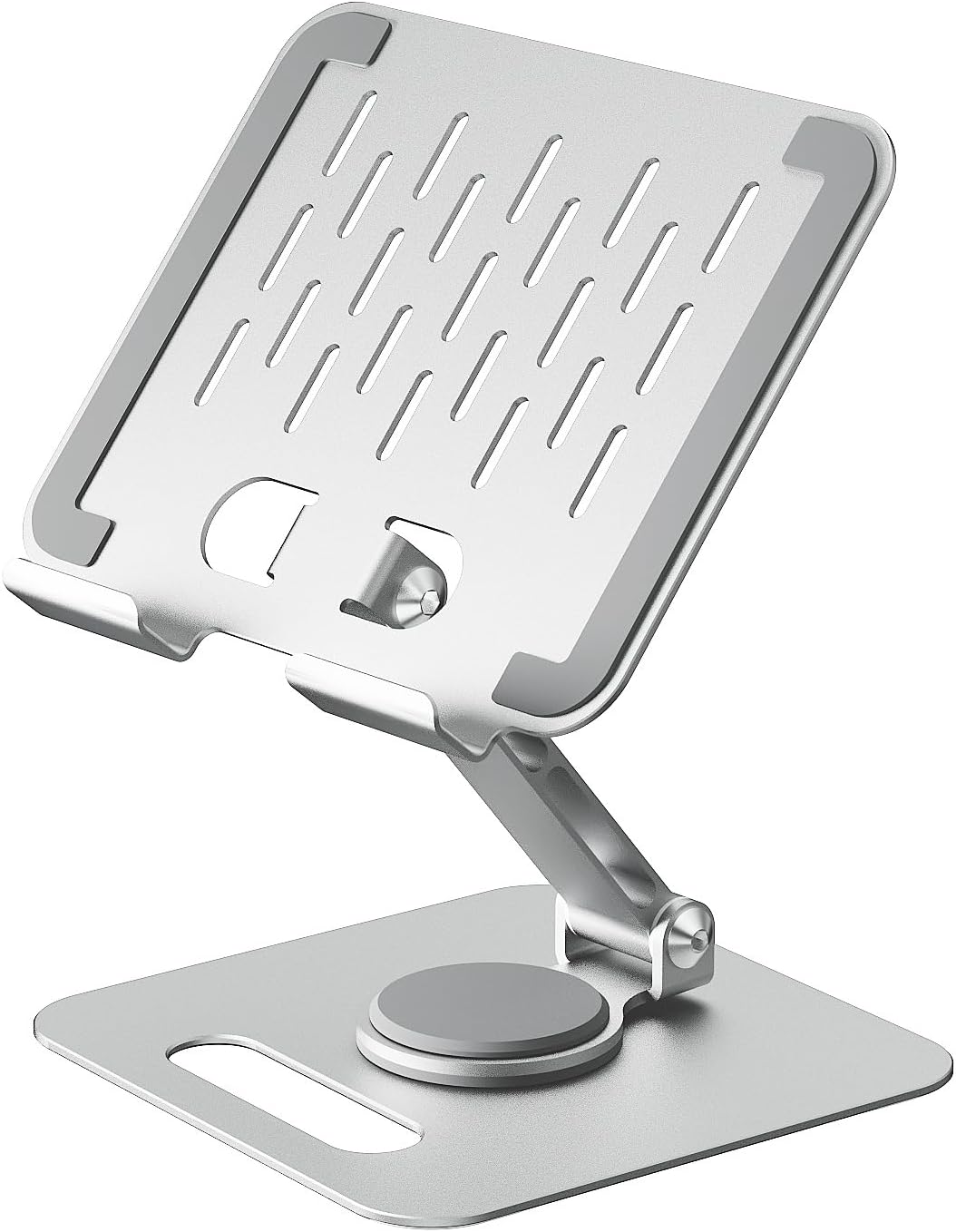 JETech Adjustable Tablet Stand - Foldable Desktop Holder For IPad, Samsung Galaxy Tab, Kindle, Phones 4-13 Inches (Silver)
