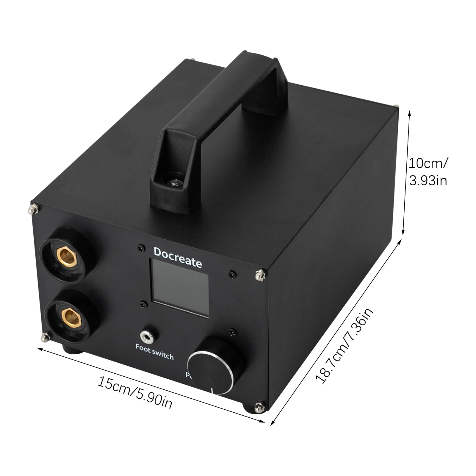Soldador de puntos con batería, soldador por impulsos de alto rendimiento, portátil, con diseño de pantalla digital, DC12 V, 4 A, equipo de soldadura ajustable
