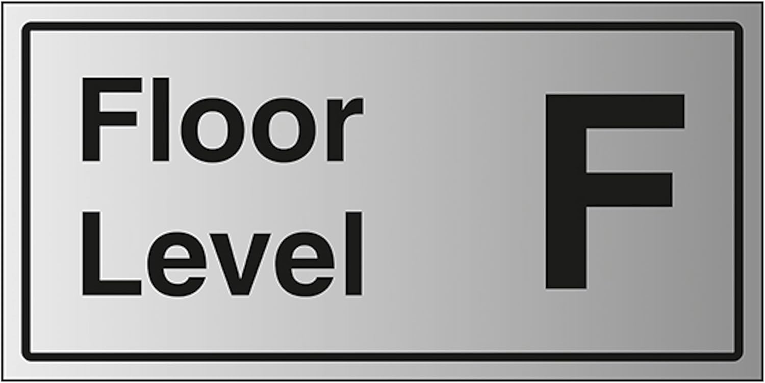V Safety Floor Level F 600 x 300 mm - 1.6mm Aluminium Effect Rigid Plastic Safety Sign