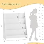 SoBuy Aide-mémoire pour enfants – Montessori Toddler Librairie & Étagère de livre pour bébés, étagères de livre de chambre de bébé & Organisateur de stockage de livres pour enfants, Bibliothèque Enfant Rangement Livre Blanc Bibliothèque, KMB32