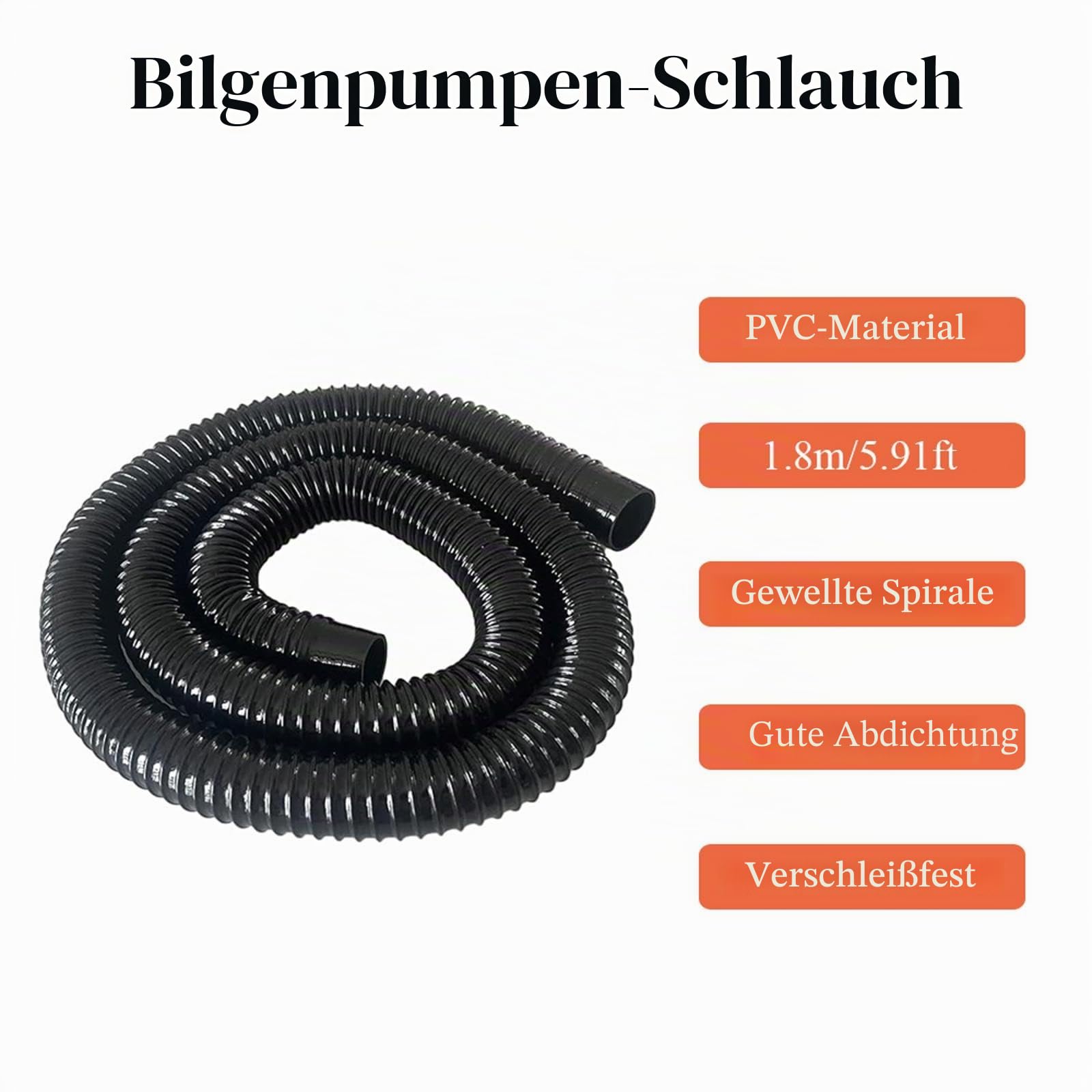 Automatisches Bilgepumpen-Set, 3,8 cm, 12 V, 100 GPH, Bootsbilgepumpe mit Schlauch und Schlauchschellen, universelle Passform für Pools, Boote