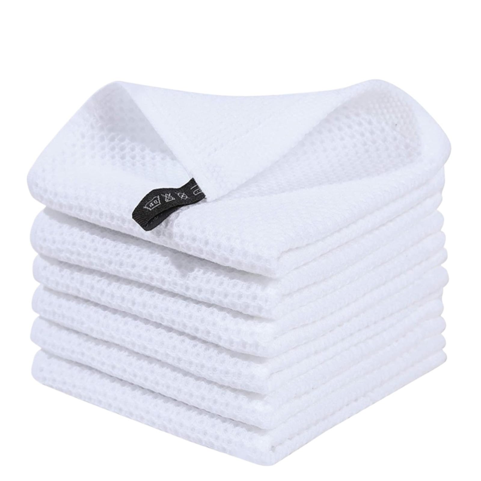 GMEqfhpOPS 1-8PCS 100% Cotton Towel Soft Absorbent Dishcloth Kitchen Dish Rags Breathable Face Wash Towel Household Cleaning Wash Cloth Towels Bath(White,34x34cm 8PCS)