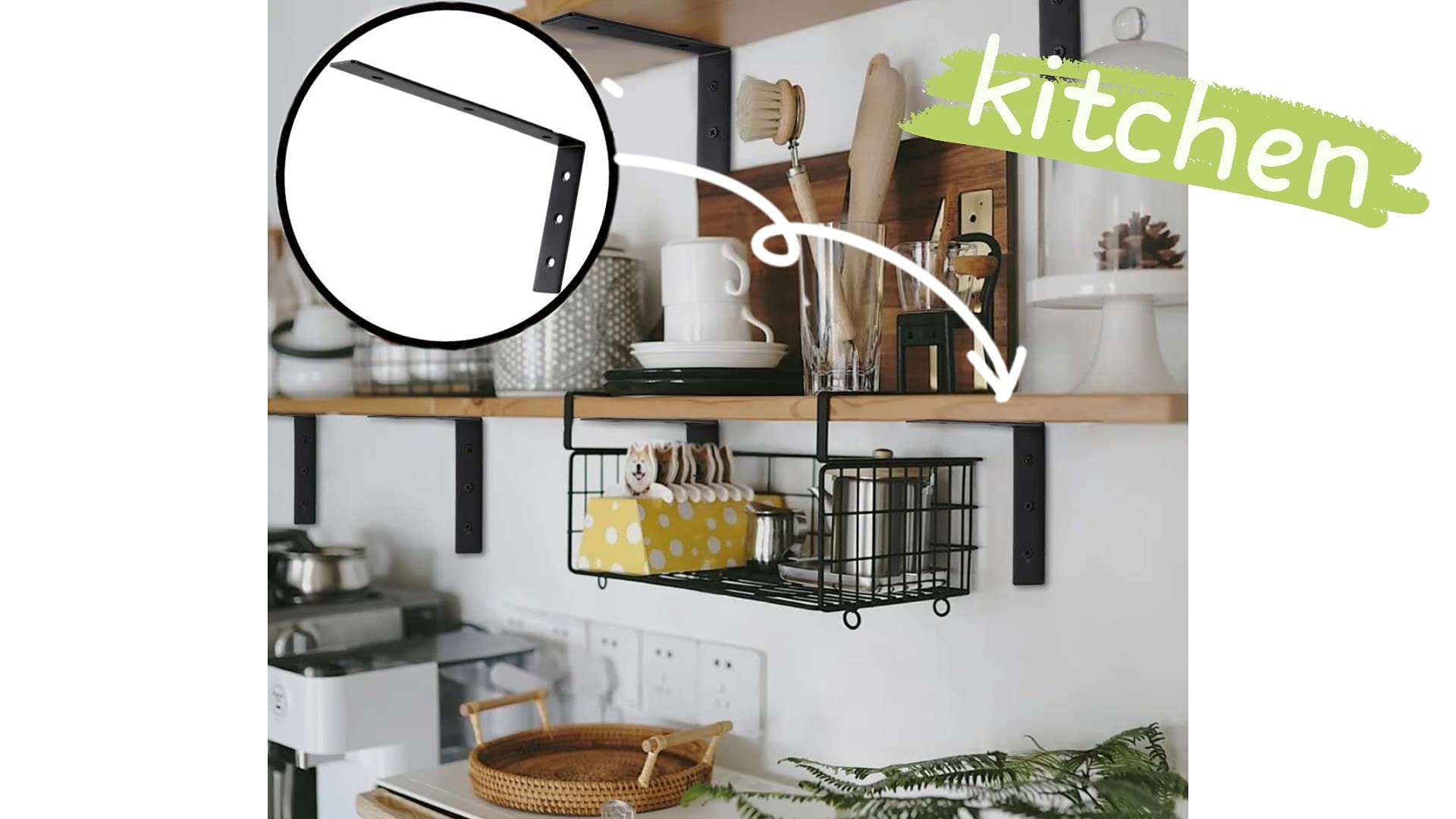 Shelf Brackets 12 Inches Black Brackets for Shelves Heavy Duty Metal