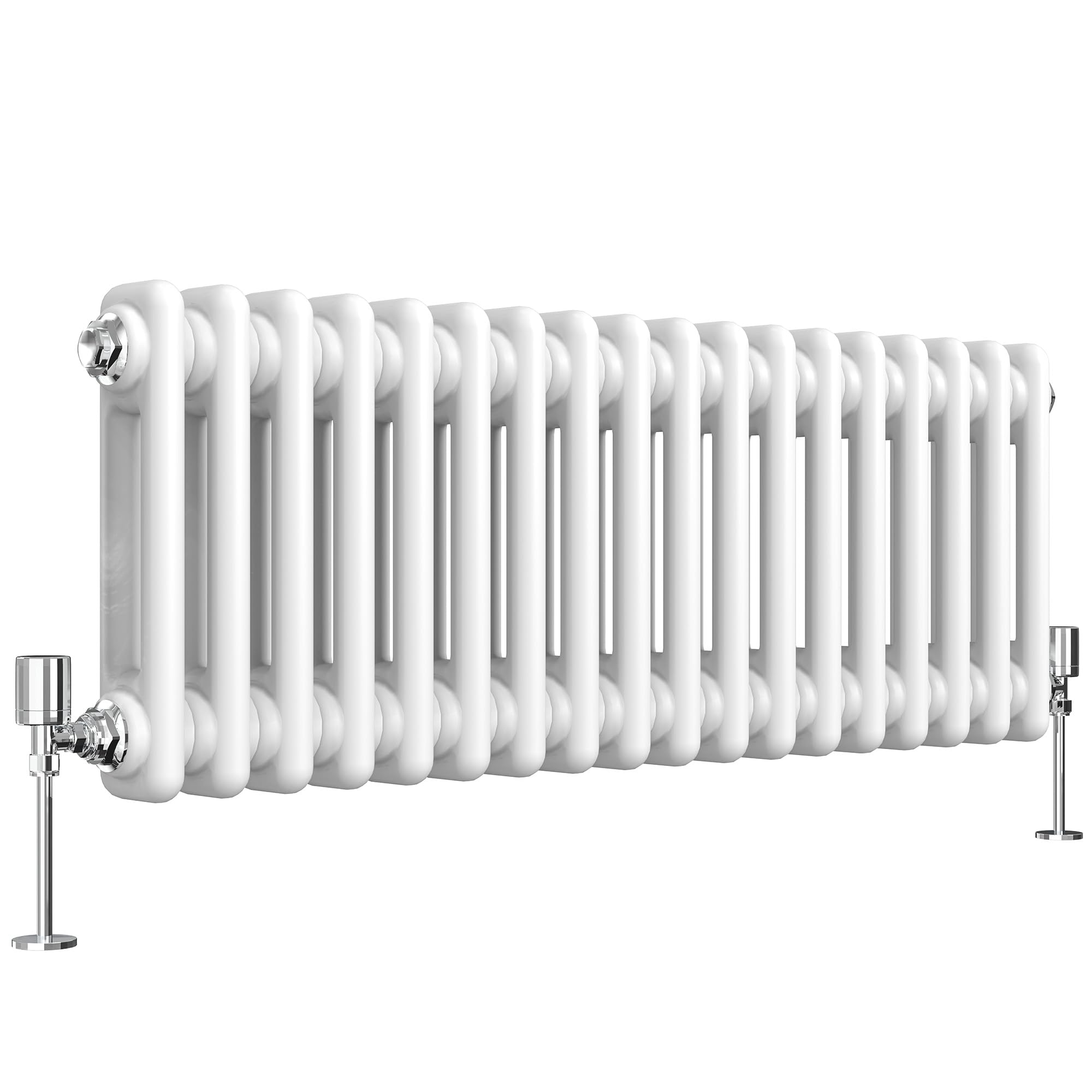 Heilmetz 2 Column Radiator Horizontal Double, 300 x 830mm Traditional Cast Iron Style 2 Column Radiators Central Heating Radiator White