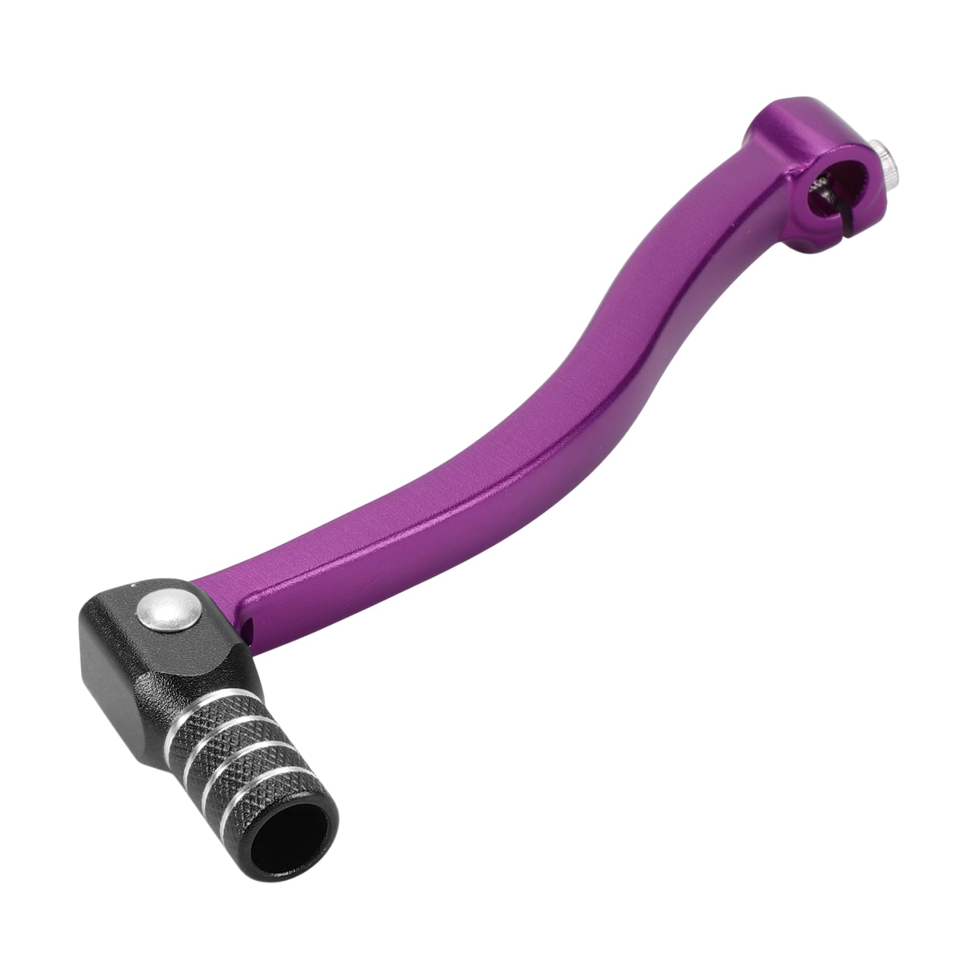 Leva del cambio pieghevole per moto per Kayo T6 Braccio leva in lega di alluminio Leva viola Testa nera con anello tono argento