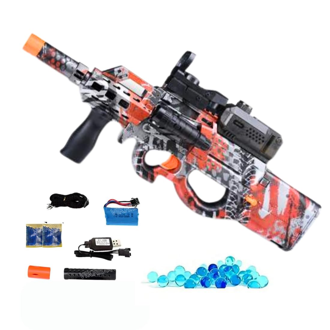 VikriDA Small Balls Gun & Foam Blaster for Outdoor Activities Shooting Time with Small Balls for Adult Original Airsoft Gun Automatic - P90 (B0D49M2YM7) Amazon Price History, Amazon Price Tracker