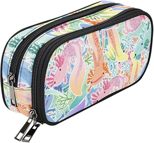 ANANGTEE Lindo estuche de dinosaurios para niños, adolescentes y niñas, lona de gran capacidad, bolsa con cremallera, organizador suave para