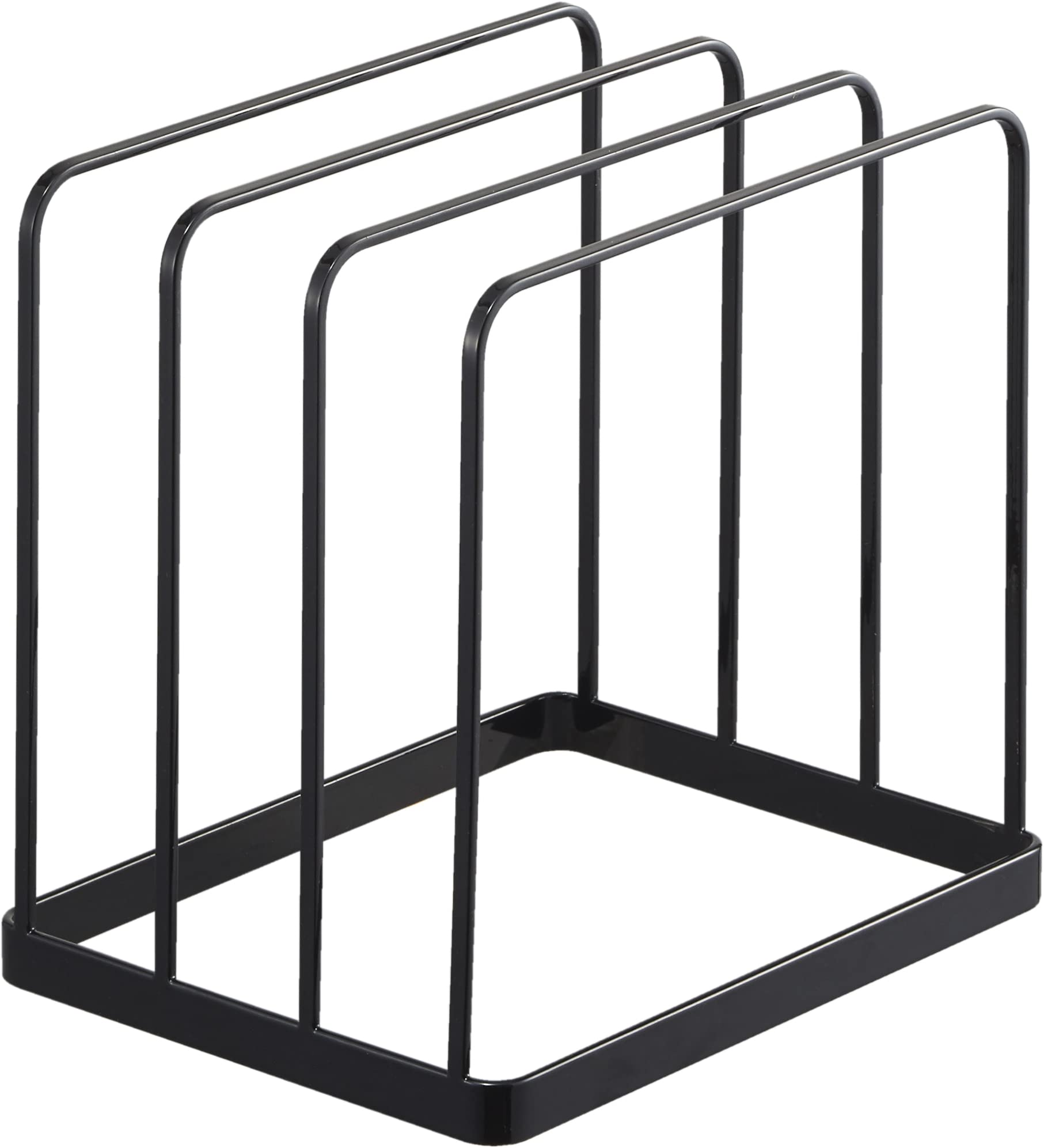 YAMAZAKI 5053 TOWER Tablett-Halter, schwarz, Stahl, minimalistisch, 16 x 19,5 x 19,5 cm (L x B x H)