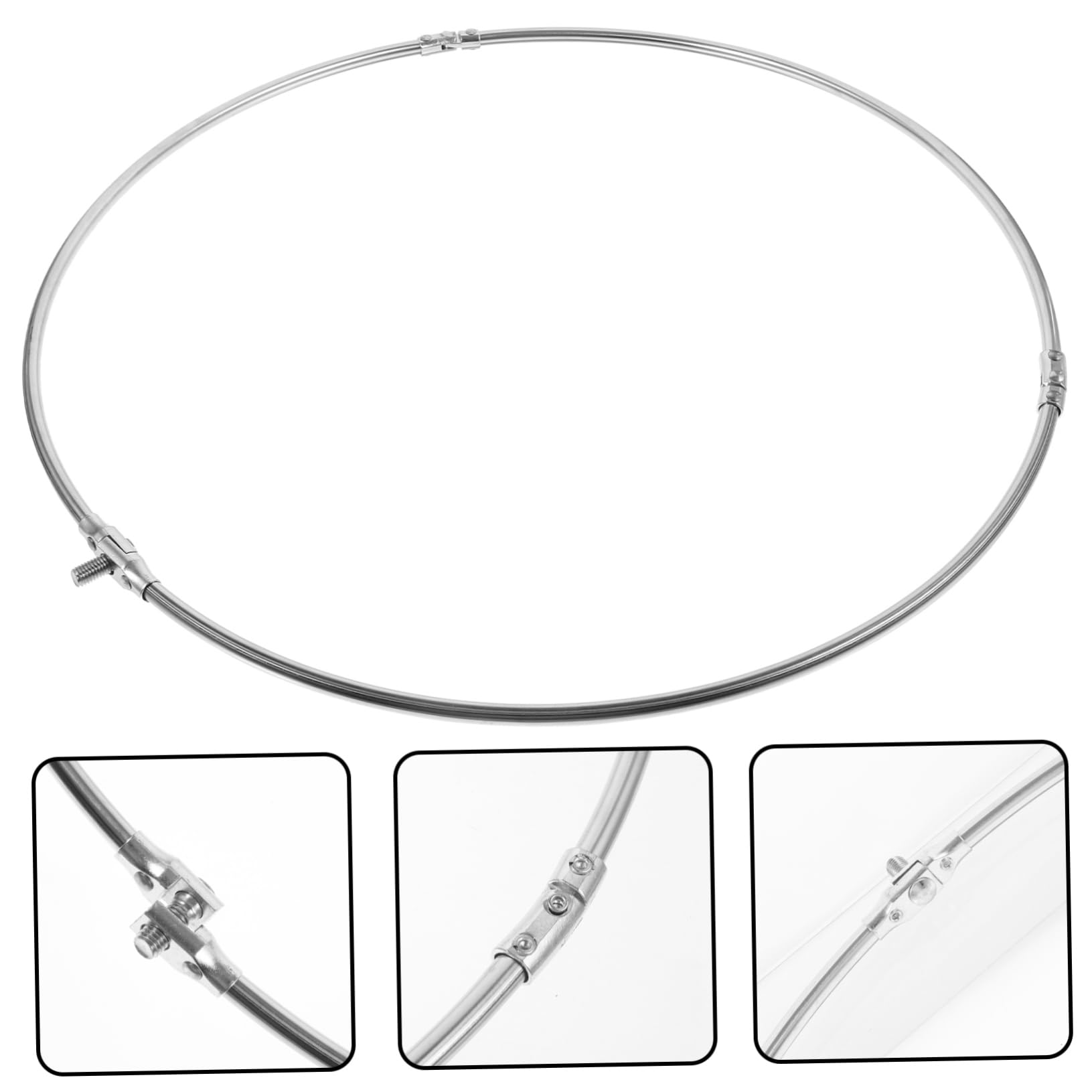 BRIGHTFUFU Fishing Net Circle Stainless Steel Fishing Dip Ring Compact Design for Easy Carrying Durable and Lightweight Mesh Circle for Crab and Fish Catching