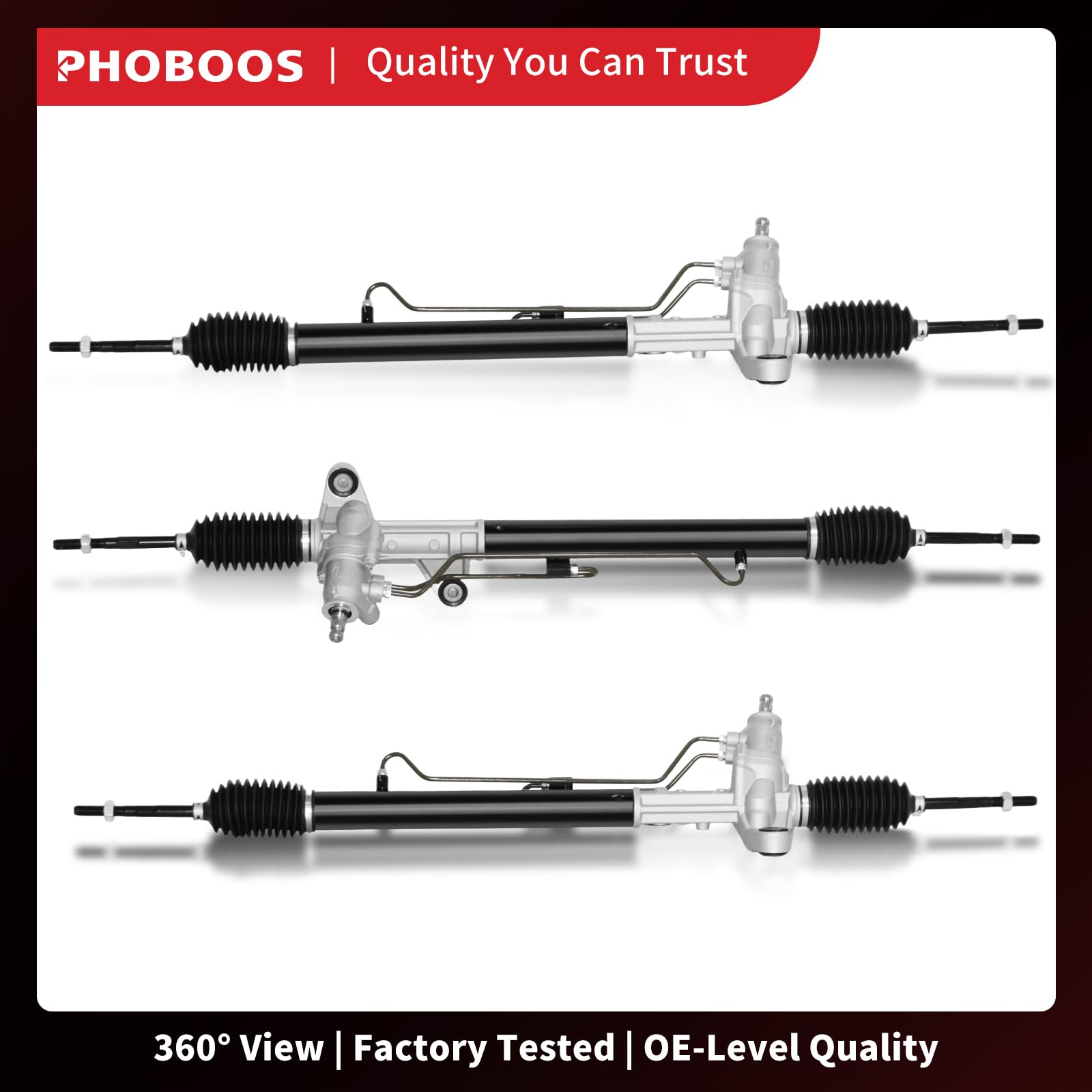 PHOBOOS Conjunto de piñón y cremallera de dirección hidráulica compatible con Honda CR-V 1997-2001, L4 2.0L. Nueva unidad, a prueba de fugas, ajuste atornillado directo, Ref. 26-1776