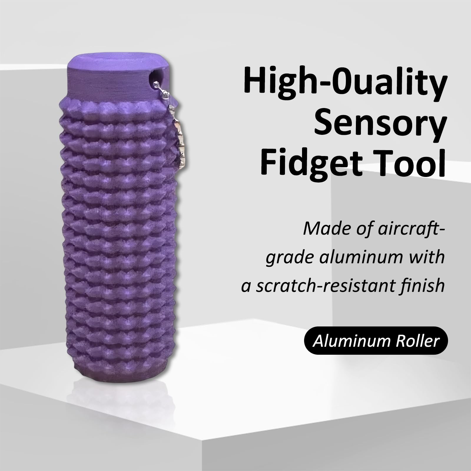 Silent Fidget Toys Keychain,Fidget Roller Keychain,Sensory Stones,Strong and Durable,Easy to Carry,Relieve Stress and Anxiety,Hang on Key Bags,Toys for Children and Adults (Purple) - Image 2