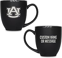 Vista 94 de Rico Industries NCAA Primary - Taza personalizada de 15 onzas, color negro mate, para bebidas calientes o frías Tigres del Estado de Aplastar