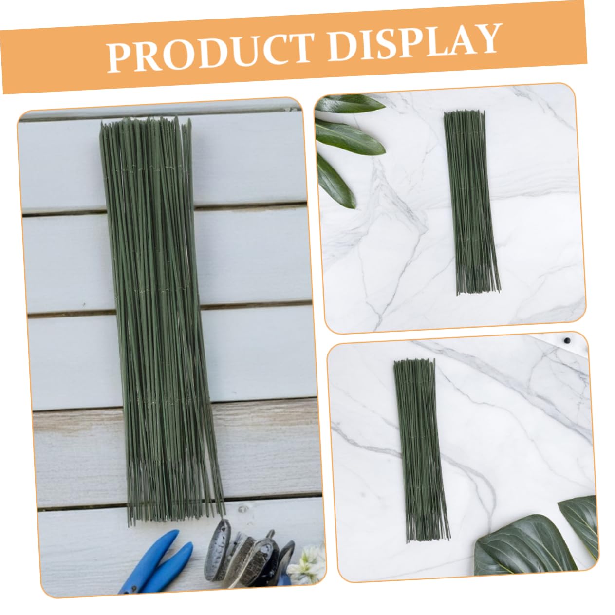 100pcs Green Floral Stem Wire Flexible Wire Stems for Flower Arrangements Crafting Wedding Decor Versatile