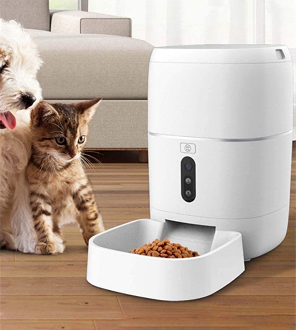 Alimentatore Automatico di Animali Domestici per Cani e Gatti Dispenser di Alimenti 6l per Cani e Gatti Fino a 10 pasti al Giorno Video Telecomando Registrazione Timer Automatico