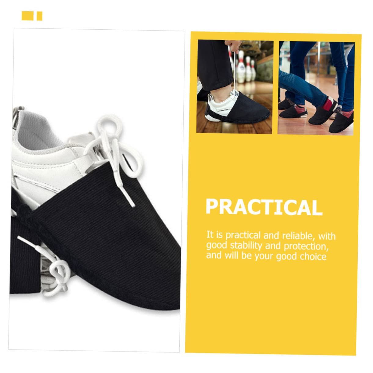 OSOLADY 3 Pairs Elastic Bowling Shoe Protectors Black Bowling Equipment Slider Cover