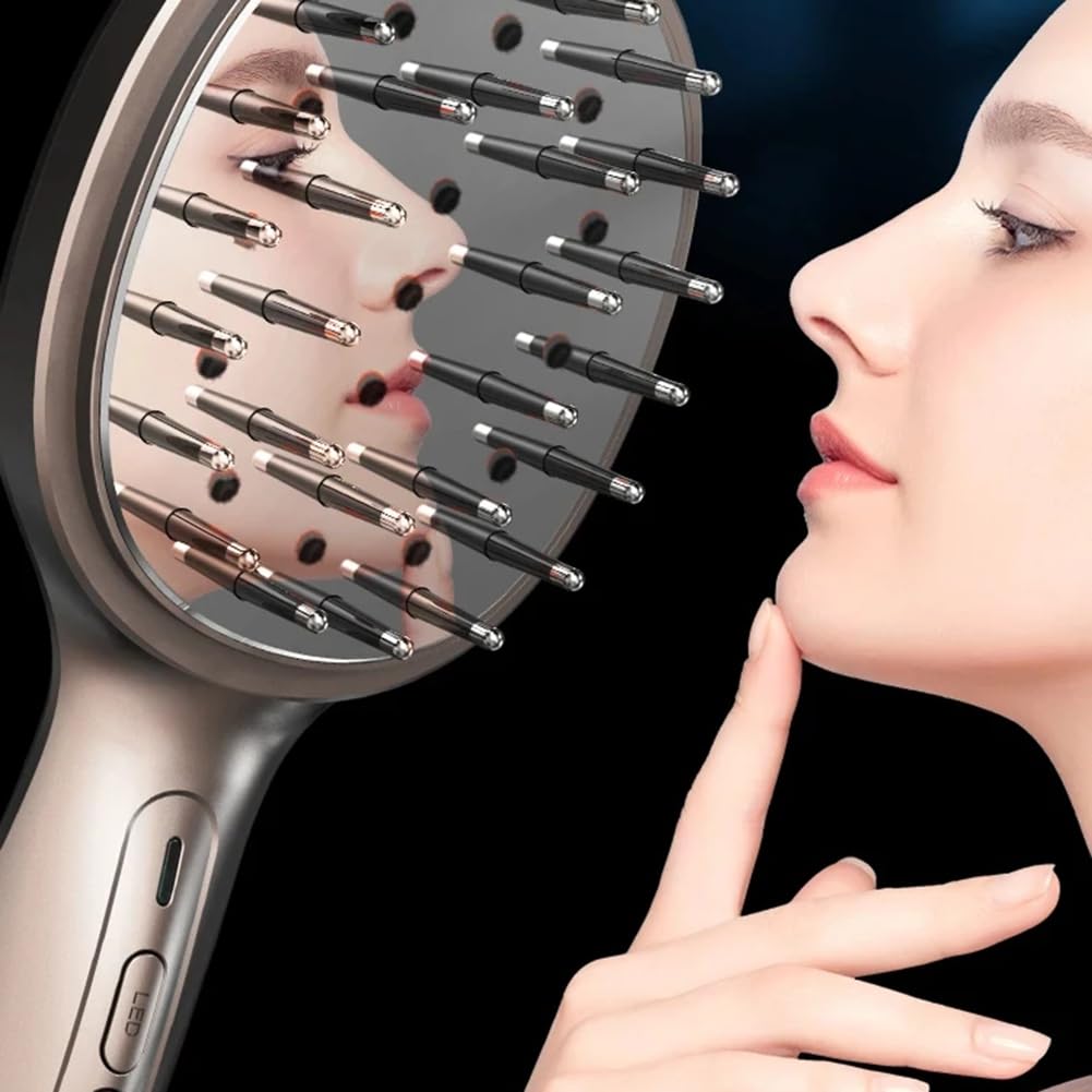 Peine EléCtrico para el Crecimiento del Cabello, AnticaíDa Cabello,con Luz Roja y Azul,Masajeador Cabelludo, Peine para el Crecimiento del Cabello, PeluqueríA por Infrarrojos