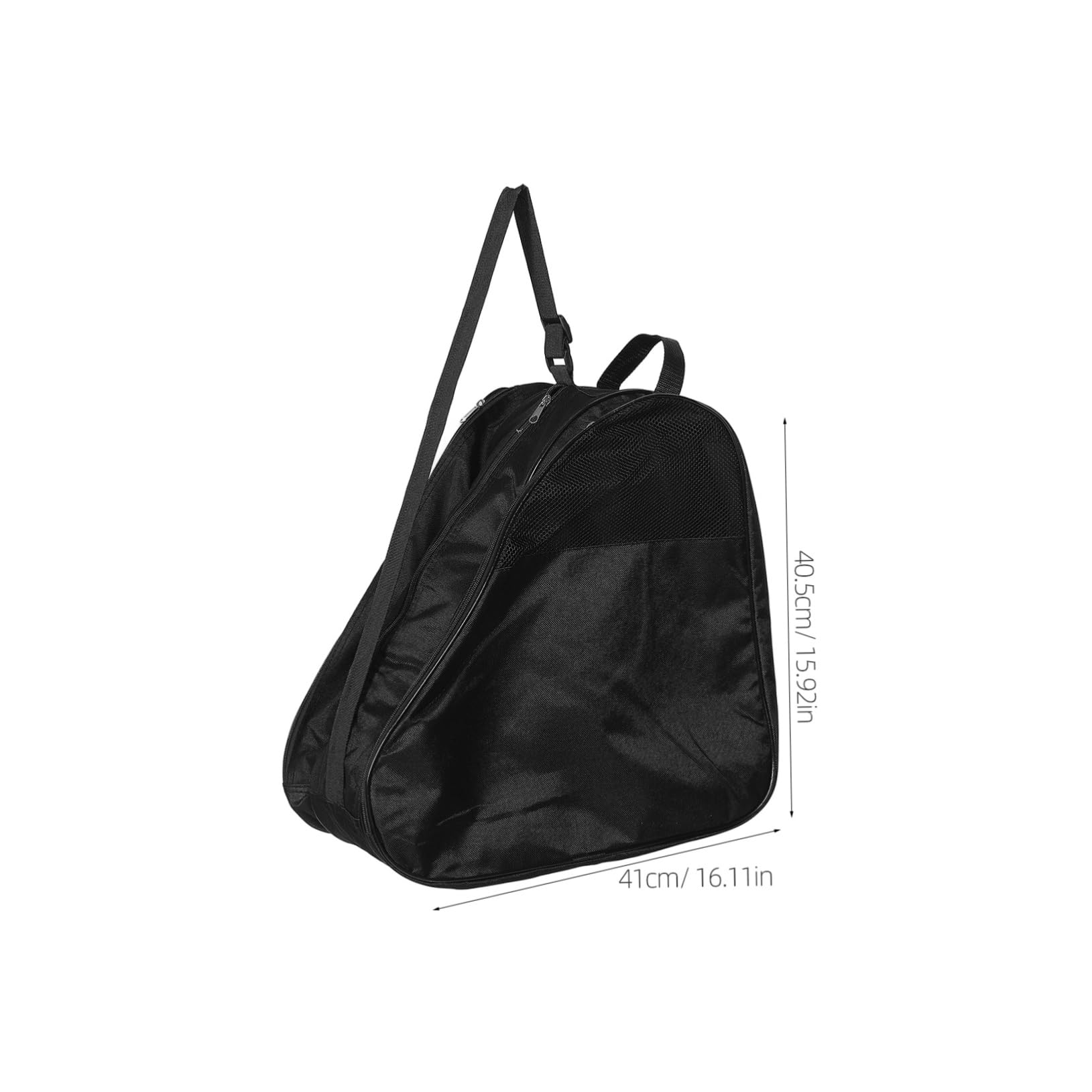 BESPORTBLE Roller Skates Storage Pouch Zippered Three Skates Organizer for Women Stylish Semi Mesh Design Versatile Shoulder and Backpack Use for Skating Accessories