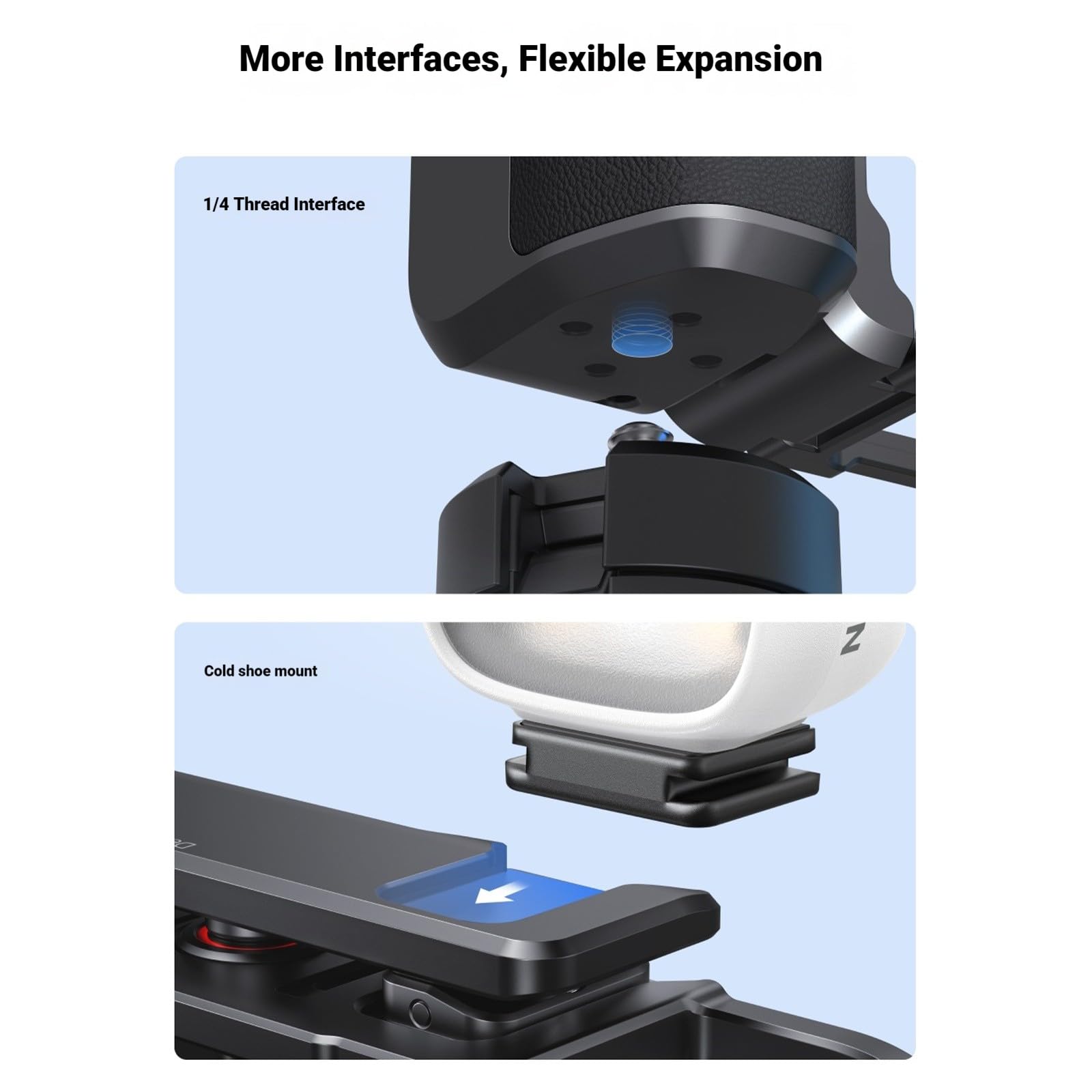 Set portatile con manico ergonomico e gabbia per fotocamera Action 6 Camera da 1/4 foro convertibile in treppiede in miniatura per una presa flessibile da strada