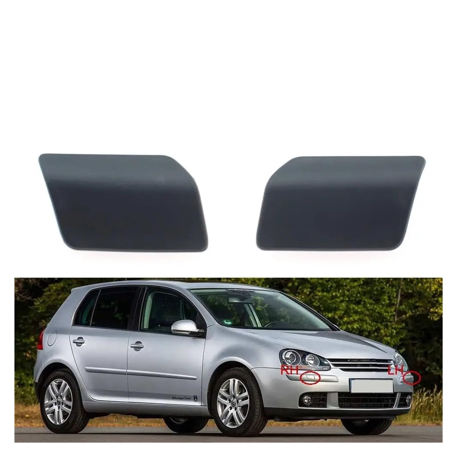 Tapa Cubierta Lavafaros Parachoques Para VW Para Golf 5 V 2003 2004 2005 Faro Parachoques Delantero Boquilla Pulverización Arandela Tapa Cubierta Chorro 1K6955110 1K6955109(SET)